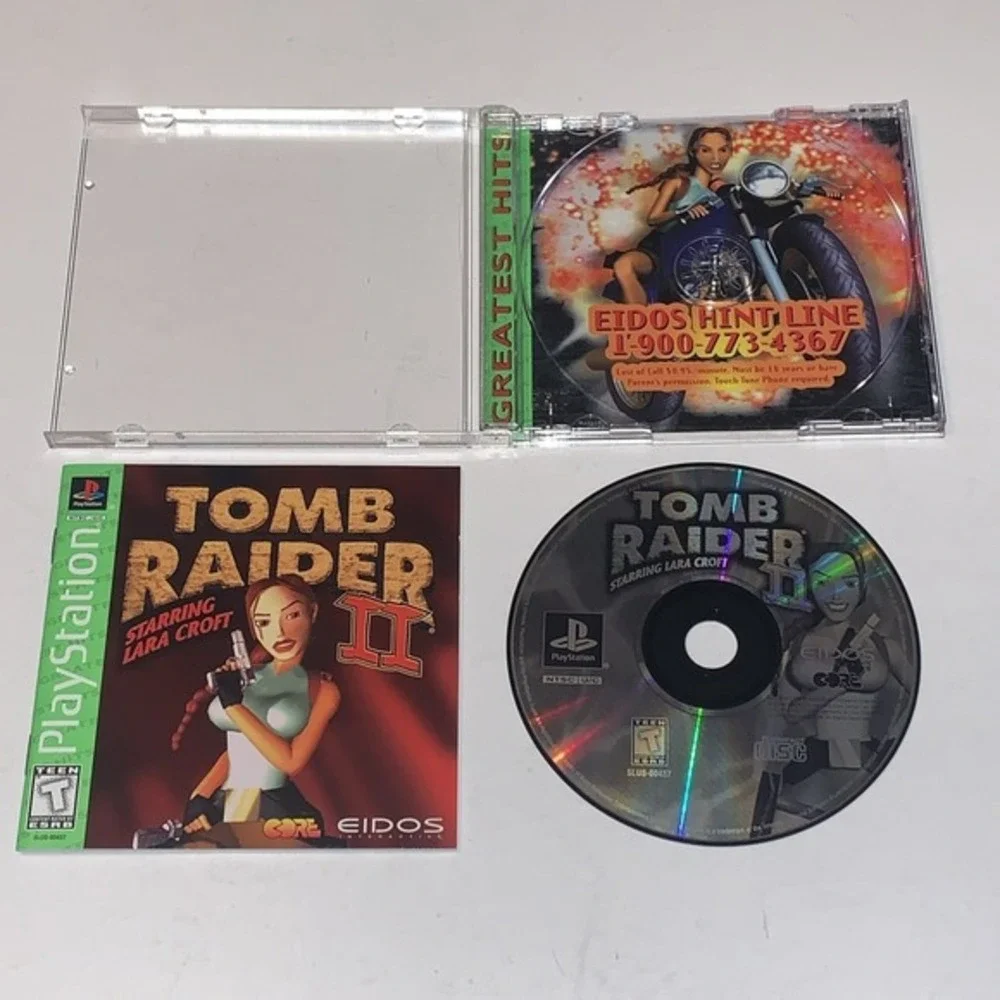 Tomb Raider II (Sony PlayStation 1 1997) PS1 CIB + Reg Card Tested Gameplay Pics